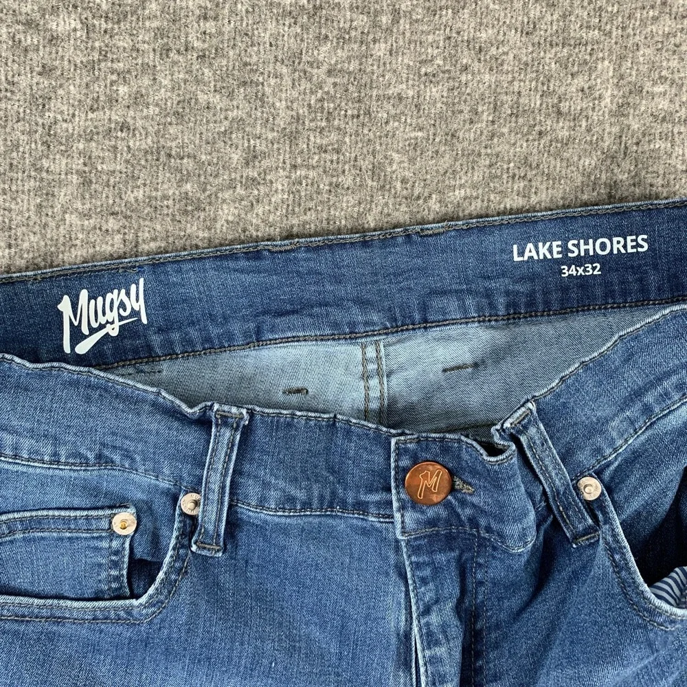 Mugsy Jeans Men 34x30 Lake Shores Blue Stretch Modern